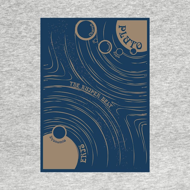 Pluto,Eris & the Kuiper Belt - Art Nouveau Space Travel Poster by Walford-Designs